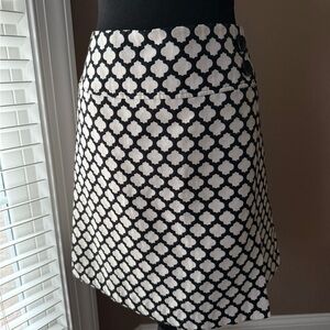 Talbots Black and White Geometric A-Line Skirt Size 12